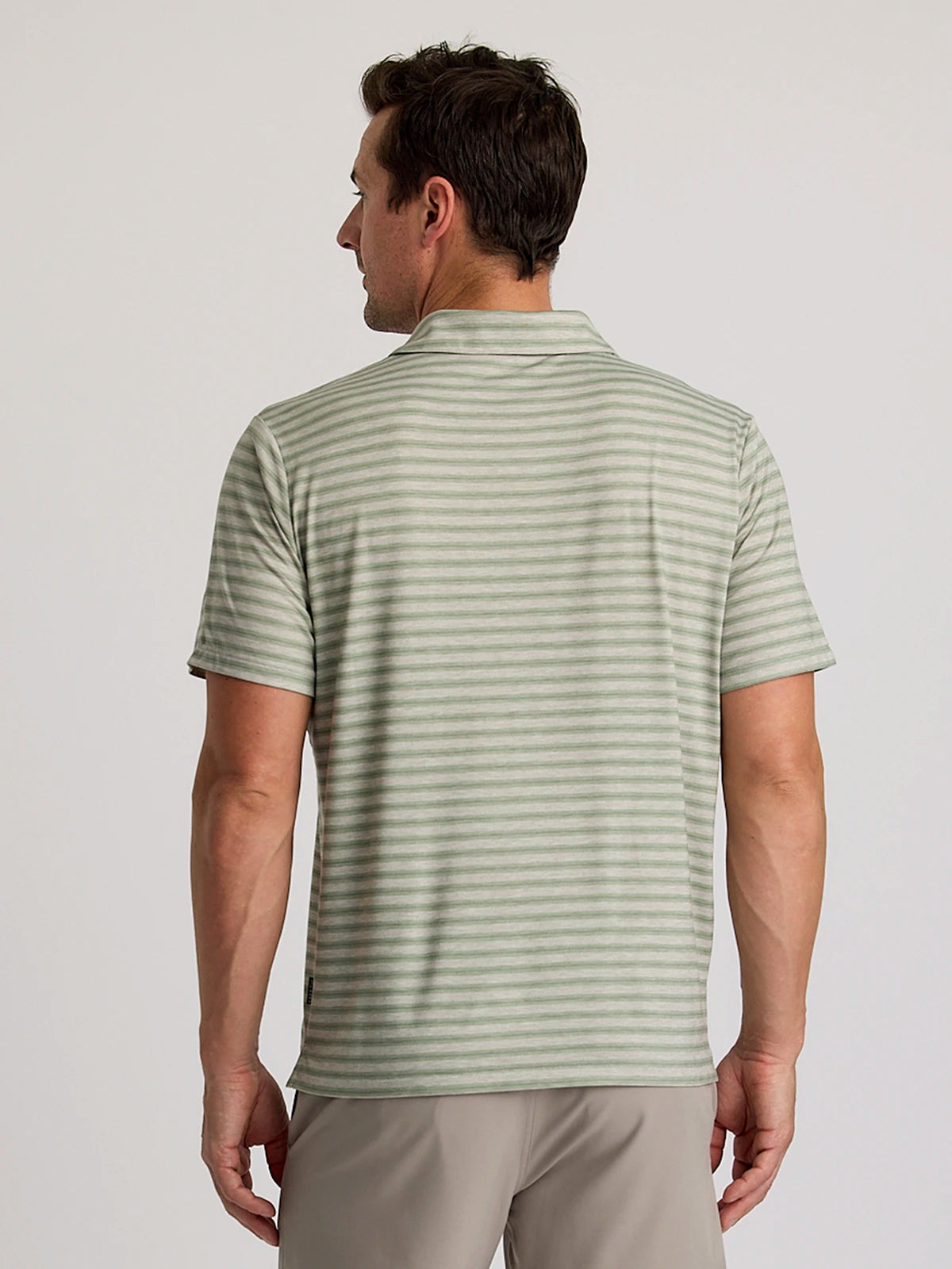 Men's Elevate Polo - Smooth Sailing Stripe Heather Desert Sage