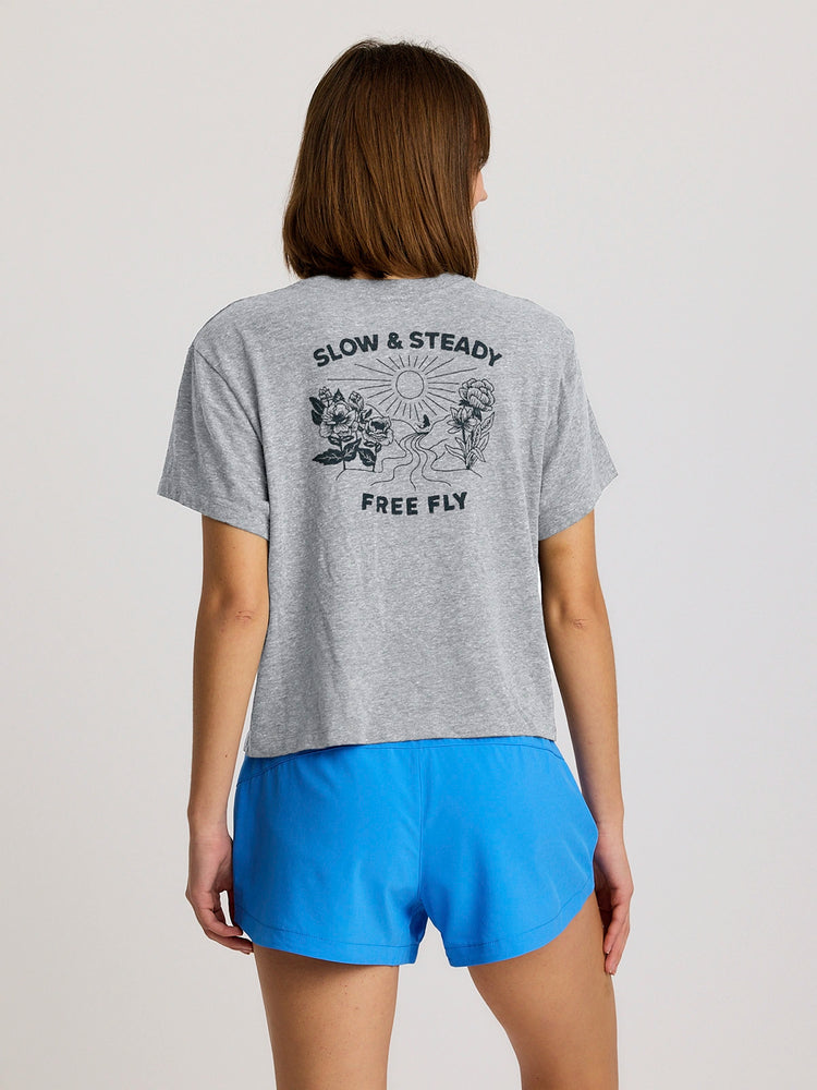 Women's Slow & Steady Meadow Tee - Heather Aspen Grey