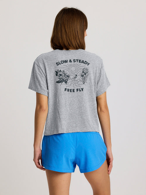 Women's Slow & Steady Meadow Tee - Heather Aspen Grey