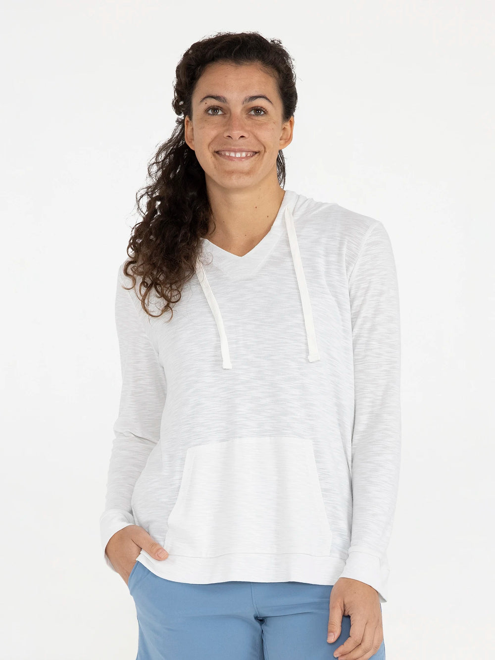 Women's Bamboo Slub Hoodie - Sea Salt second image