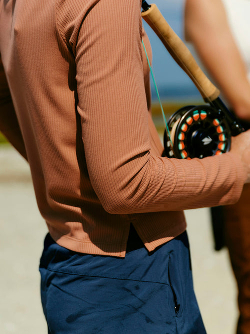 Women's Ribbed Bamboo Long Sleeve - Smokey Olive
