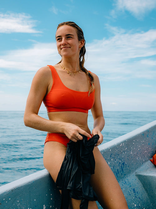 Women's Wavebound Scoop Bikini Top - Stormy Sea