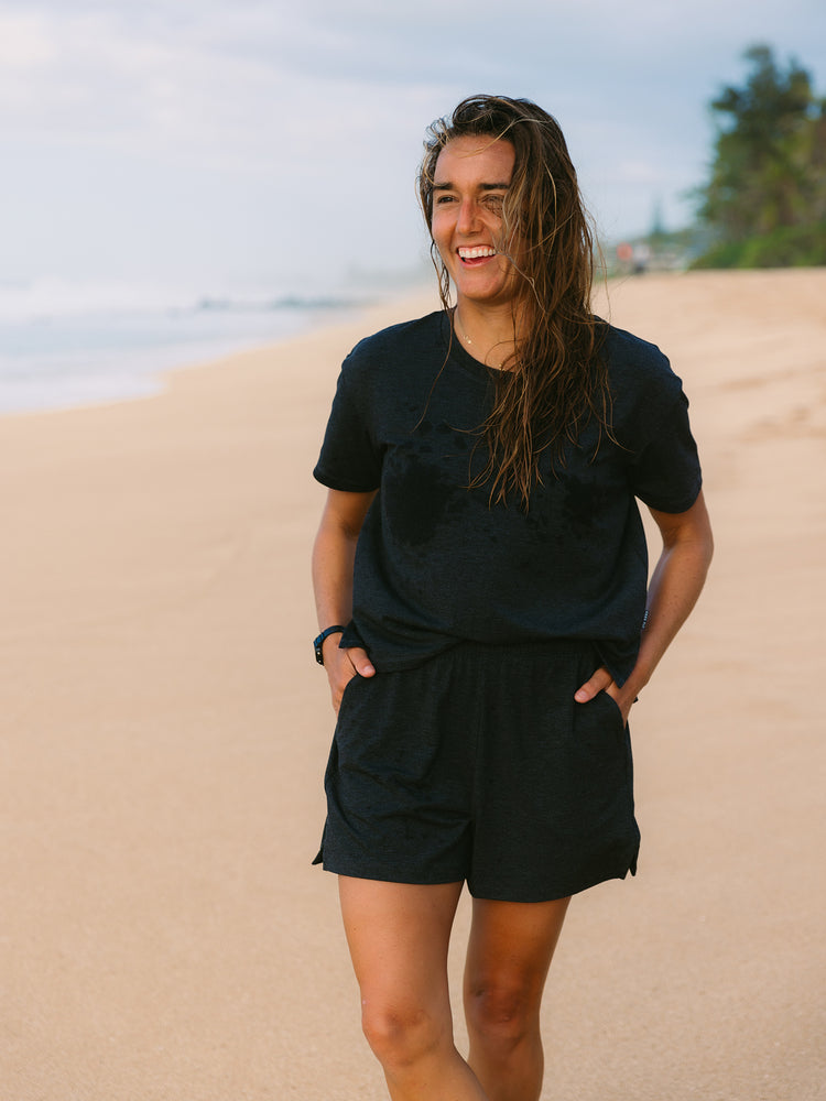 Women's Bamboo Flex Sunday Tee - Heather Black