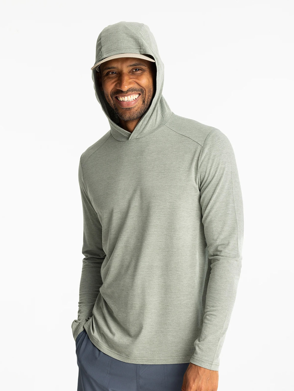 Men's Bamboo Shade Hoodie - Heather Agave Green second image