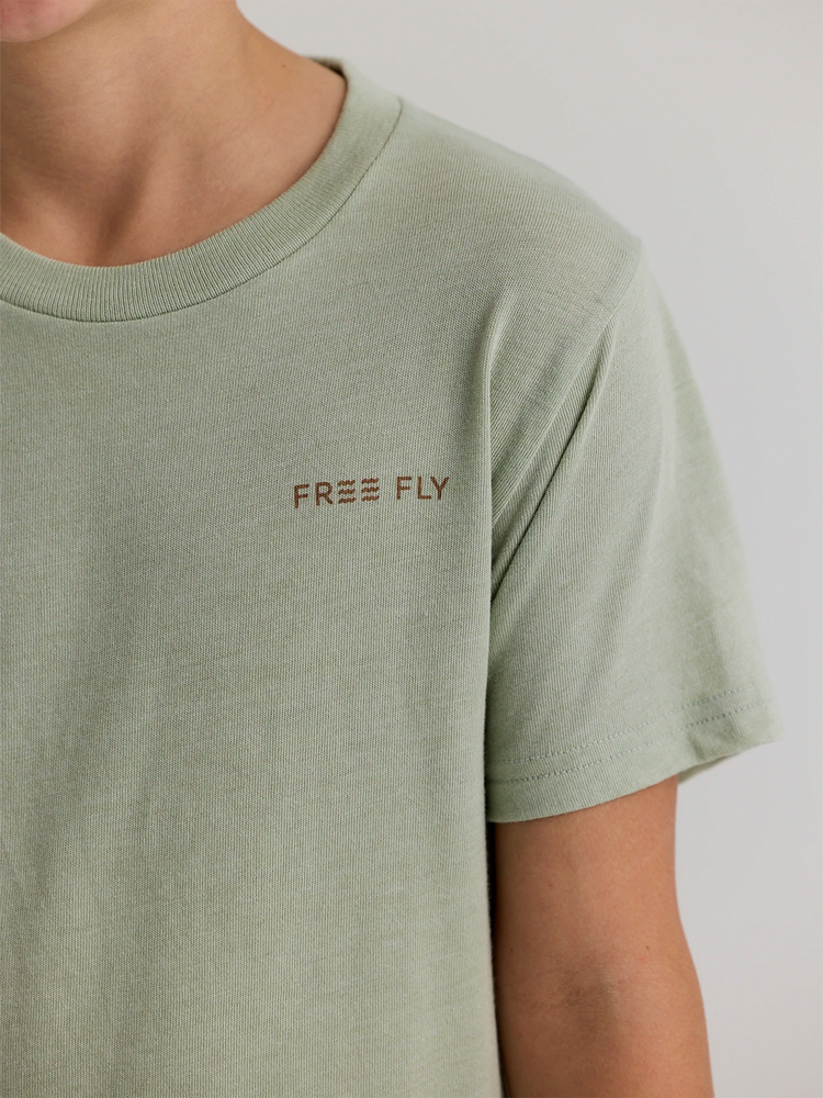 Youth Vintage Camo Redfish Tee - Heather Desert Sage