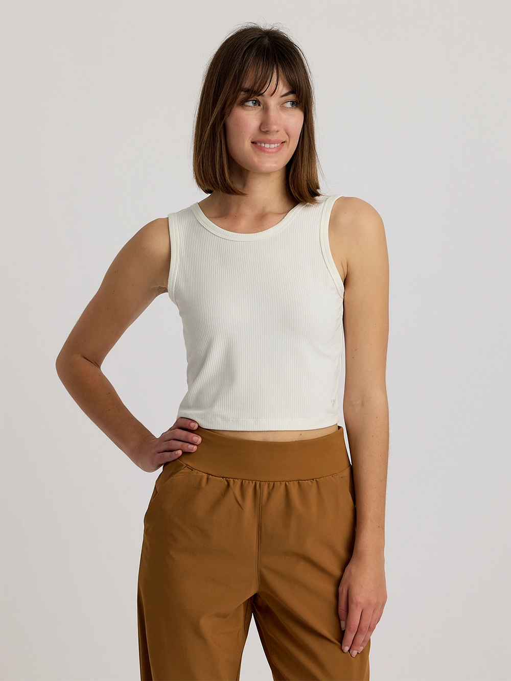 Women's Ribbed Bamboo Tank - Sea Salt second image