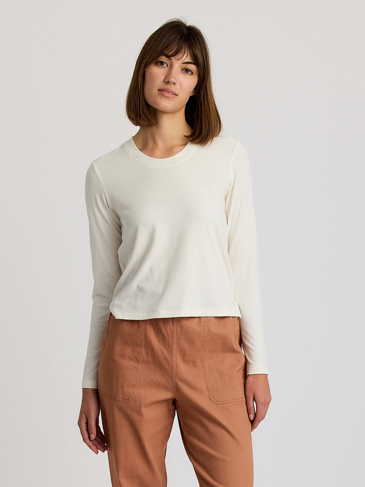 Women's Ribbed Bamboo Long Sleeve - Sea Salt